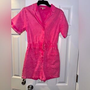 Skies are blue pink romper